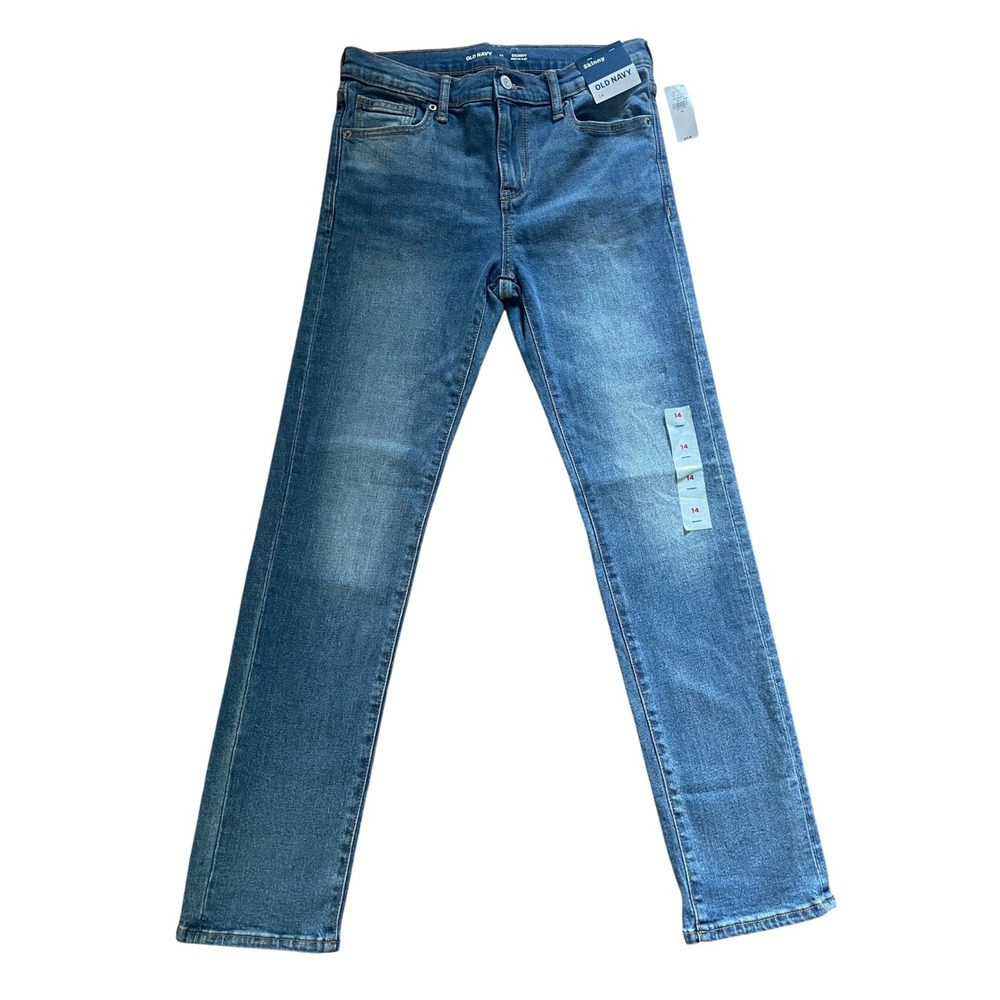 Old Navy Kids Skinny Jeans Size 14 Blue Built-In Flex Adjustable‎ Waist NWT